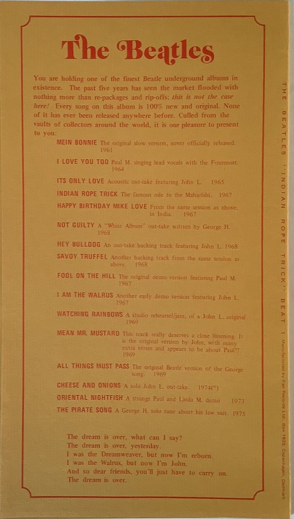 Track Listing version 1