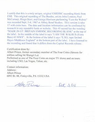  Certificate of Authenticity